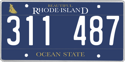 RI license plate 311487