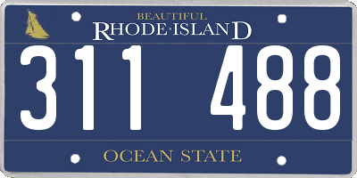 RI license plate 311488