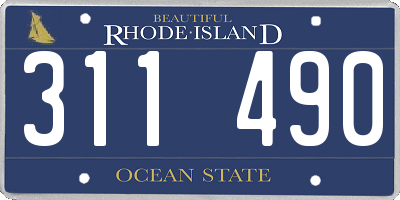 RI license plate 311490