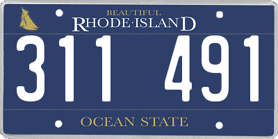 RI license plate 311491