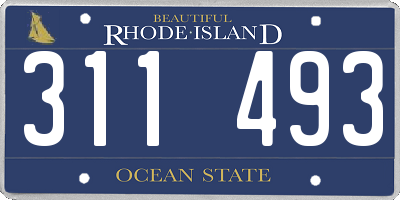 RI license plate 311493