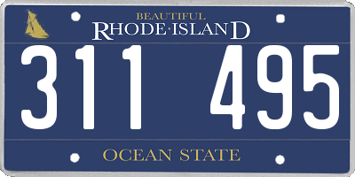 RI license plate 311495