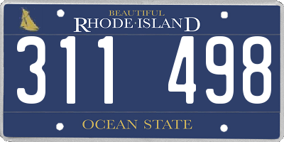 RI license plate 311498
