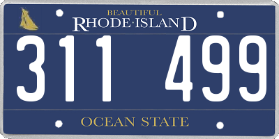 RI license plate 311499