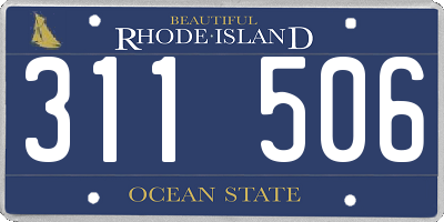 RI license plate 311506