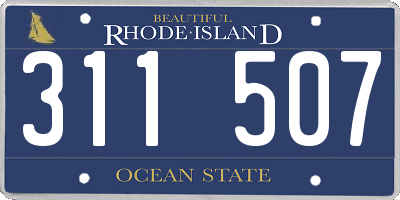 RI license plate 311507