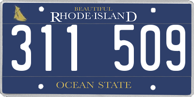 RI license plate 311509