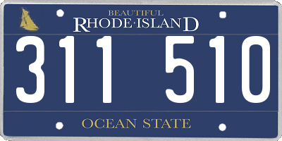 RI license plate 311510