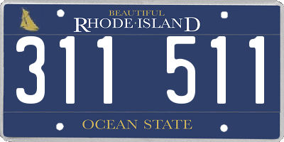 RI license plate 311511