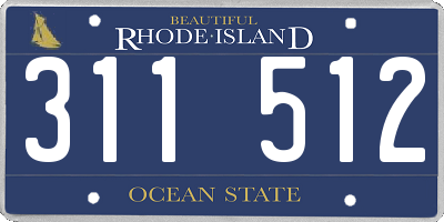 RI license plate 311512