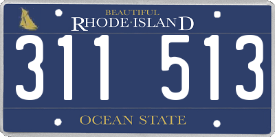 RI license plate 311513