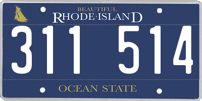 RI license plate 311514