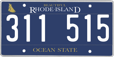 RI license plate 311515