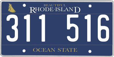 RI license plate 311516