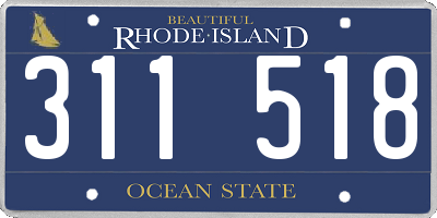 RI license plate 311518