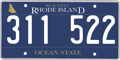 RI license plate 311522