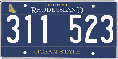 RI license plate 311523