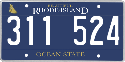 RI license plate 311524