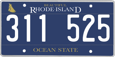 RI license plate 311525