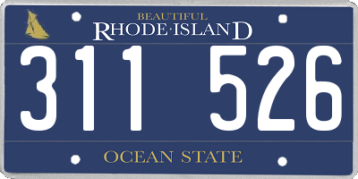 RI license plate 311526