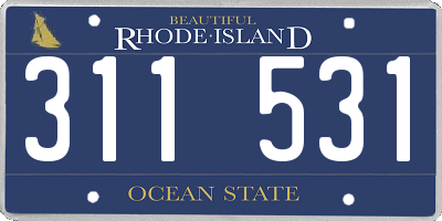 RI license plate 311531
