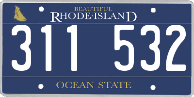 RI license plate 311532