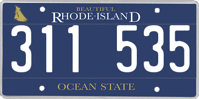 RI license plate 311535