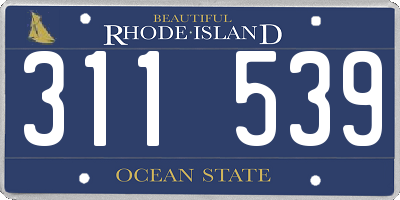 RI license plate 311539
