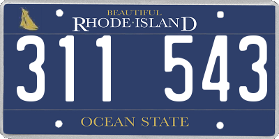RI license plate 311543