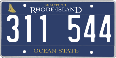 RI license plate 311544