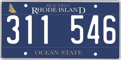 RI license plate 311546