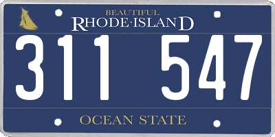 RI license plate 311547