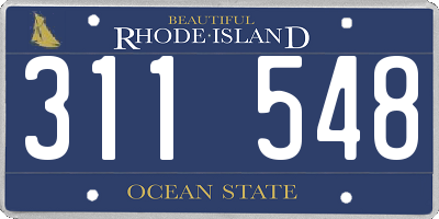 RI license plate 311548