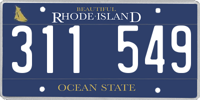 RI license plate 311549