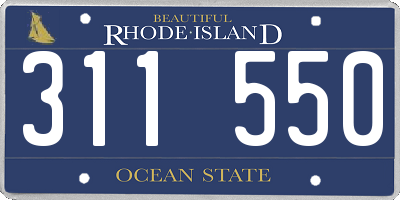 RI license plate 311550