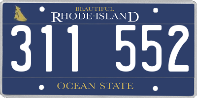 RI license plate 311552