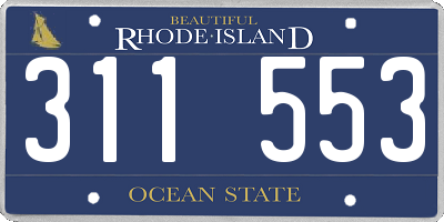 RI license plate 311553