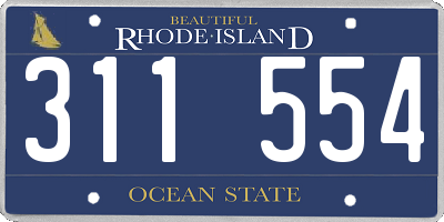 RI license plate 311554