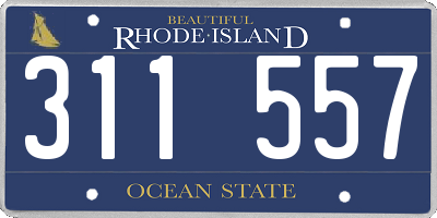 RI license plate 311557