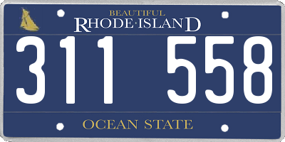 RI license plate 311558