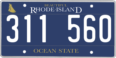 RI license plate 311560