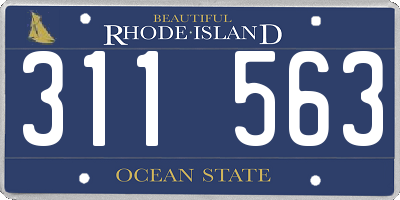 RI license plate 311563