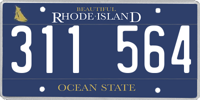 RI license plate 311564