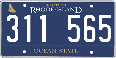 RI license plate 311565