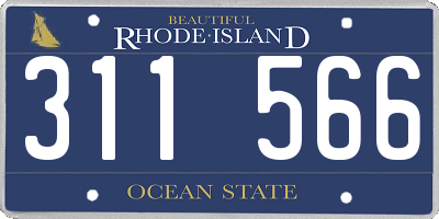 RI license plate 311566
