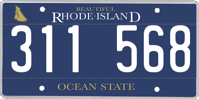 RI license plate 311568