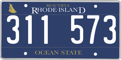RI license plate 311573