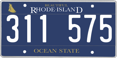 RI license plate 311575