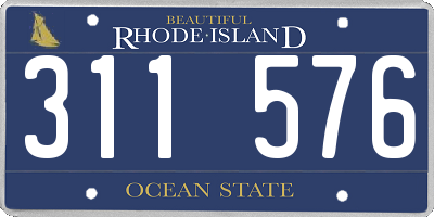 RI license plate 311576