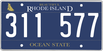 RI license plate 311577